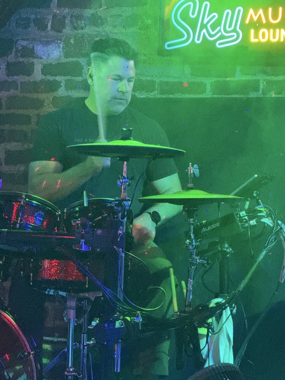 John Ebersohl on drums at Sky Music Lounge